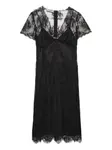 Мини-платье из кружева с зубчатым краем Prada, черный - фото