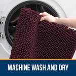 Коврик для ванной Olanly, 60х40 см, черно-вишневый - фото 4