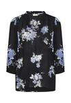 Блуза Kaffe KAEDITA AMBER, Black Blue Flower Print/Black - фото 5