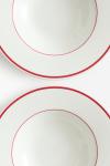 Тарелки H&M Deep 2-pack Porcelain, 2 штуки, красный/белый - фото 4