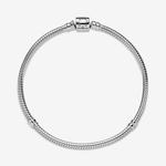 Браслет Pandora Moments Barrel Clasp Snake Chain, серебро - фото 4