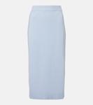 Шерстяная юбка-карандаш с кашемиром Carolina Herrera, Celeste - фото