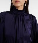 Шелковая блузка с защипами Dream Zimmermann, Navy - фото 4