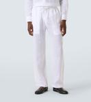 Широкие льняные брюки Saman Amel, бежевый - фото 3