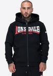 Толстовка Lonsdale Zip-up sweatshirt, Black/White/Red/Black - фото
