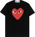 Футболка Comme des Garçons PLAY Heart Logo Tee 'Black', черный - фото