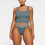 Топ SKIMS Cotton Rib, зеленый - фото 2