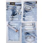 Джинсы для мальчиков 4-7 лет с эффектом потертости и контрастной неоновой строчкой Rawx, Indigo - фото 3