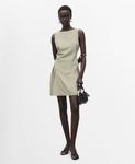 Женское короткое плиссированное платье MANGO, Khaki - фото