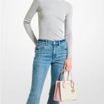 Сумка Michael Kors Mercer Medium Logo and Leather Accordion, розовый - фото 2