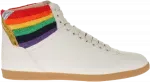 Кроссовки Gucci Lace Up High Top Rainbow Heel Collar, белый - фото