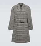 Клетчатый хлопковый тренчкот Prada, Bianco + Nero - фото