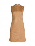 Платье прямого кроя Donna Karan с воротником-стойкой, camel - фото 4