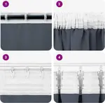 Плотные шторы с кольцами, 2 шт., антрацит, 260 x 140 см vidaXL - фото 7