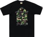 Футболка BAPE ABC Camo Japanese Letters Tee 'Black/Green', черный - фото 2