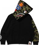 Худи BAPE Giant Shark Full Zip Hoodie Black, черный - фото