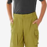 QUECHUA Брюки детские на молнии, размер 122-170, походные - MH500 хаки/желтый - фото 6