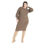 Платье Sasha Rib plus size Avenue, Latte - фото