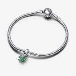 Шарм Pandora Four Leaf Clover Dangle, серебро/зеленый - фото 2