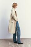 Пальто оверсайз с карманами ZARA, ваниль - фото 3