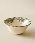 Чаша Zara Home Floral Earthenware Snack, оливковый - фото