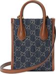 Сумка Gucci Mini Tote Bag With Interlocking G Blue/Ivory, синий - фото 3