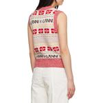 Вязаный жилет с интарсией и логотипом GANNI, розовый - фото 7