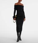 Тине́тт платье миди с баской и открытыми плечами Veronica Beard, Black - фото 2