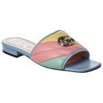 Мюли Gucci Double G Rainbow, голубой / розовый / зеленый - фото 2