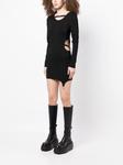 HELIOT EMIL платье мини с длинными рукавами и логотипом, черный - фото 3