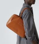 Кожаная сумка-тоут Beau Large Miu Miu, Cognac - фото 2