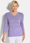 Джемпер leichter mit ajourmuster Goldner, Lilac - фото
