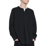 Лонгслив мужской Uniqlo с воротником на пуговицах, черный - фото