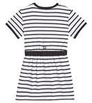 Полосатое хлопковое платье Givenchy Kids, White Black - фото 4