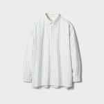 Рубашка Uniqlo Oxford Oversize Striped, белый - фото