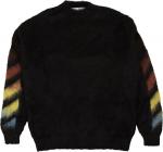 Свитер Off-White Diag Brushed Mohair Crewneck Sweater 'Black/Rainbow', черный - фото