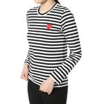 Футболка striped long sleeves tee 'white black' Comme Des Garcons Play, черный - фото 4