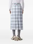 Клетчатая юбка миди THOM BROWNE, белый - фото 4