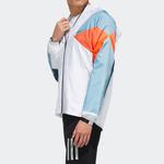 Куртка adidas neo hooded Zipper Windproof Jacket White / Blue, белый - фото 4