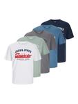Рубашка JACK & JONES, цвет marine blue/Grey/Pastel green/White - фото