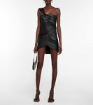 Асимметричное мини-платье с одним плечом Coperni, Black - фото 2