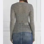 Шерстяной свитер обычного кроя Pinko, серый - фото 2