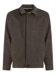 Клетчатый бомбер Vince, коричневый - фото