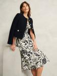 Платье Teagan Floral из чистого льна Hobbs, Ivory Navy - фото 6