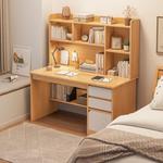 Стол Naijia 100 см с полками и тумбой, скандинавский клен - фото