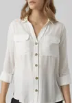 Блуза-рубашка Vero Moda "VMBUMPY L/S SHIRT NEW WVN GA NOOS", белый - фото 2