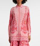 Шелковая рубашка с принтом Etro, розовый - фото 6