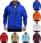 Толстовка с капюшоном Full Zip Up Casual Solid с карманами - фото 5