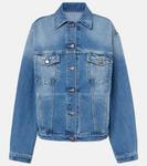 Джинсовая куртка оверсайз Prada, светло-синий - фото