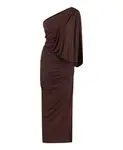 Женское платье макси с драпировкой NOCTURNE, коричневый - фото 5